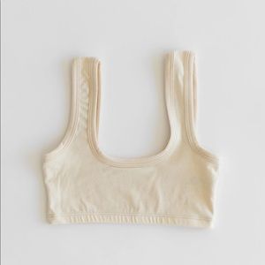 ARQ cotton wide strap bra, cream